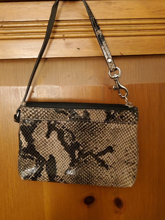 Coach Handbags - Coach Snake Print Wristlet EUC